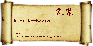 Kurz Norberta névjegykártya